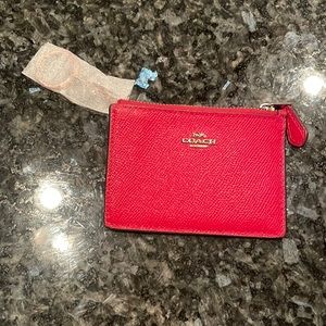 Coach crossgrain mini ID skinny leather wallet